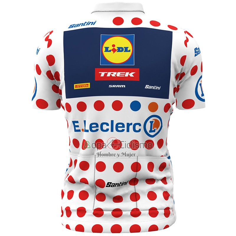 Lidl Trek Ropa Ciclismo Culotte Corto 2023 Hombre Mangas Cortas Blanco Rojo Spot